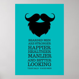 Poster Homens Barbados Engraçados Citação
