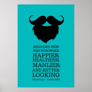 Poster Homens Barbados Engraçados Citação