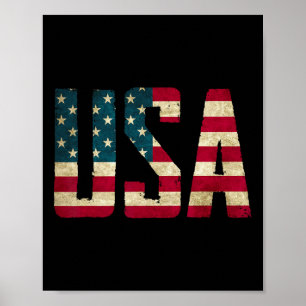 Poster Homens Camiseiros Homens Crianças Bandeira America