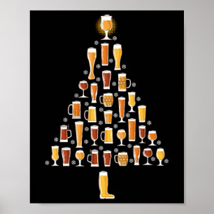 Poster Homens da Árvore de Natal Beer Feliz Natal