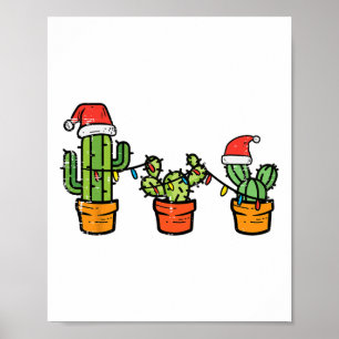 Poster Homens Da Fábrica De Suculento De Cactus De Natal