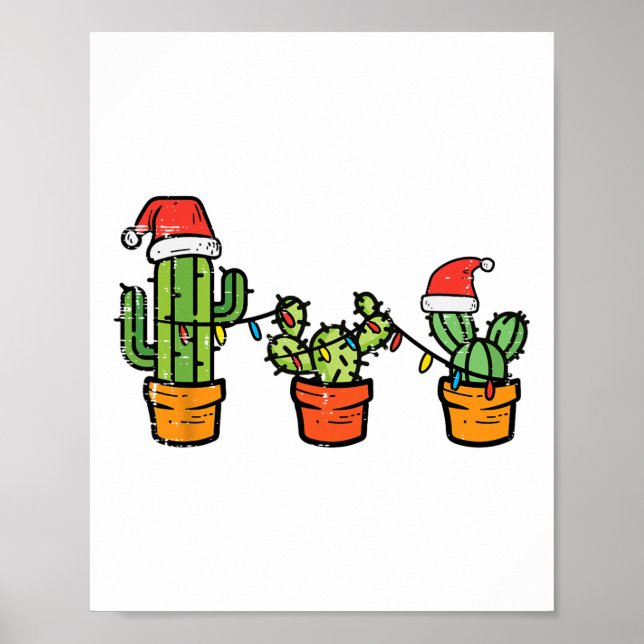 Poster Homens Da Fábrica De Suculento De Cactus De Natal (Frente)