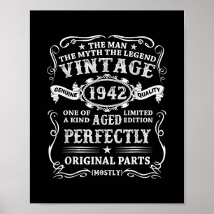 Poster Homens De 80 Anos Presentes Vintage 1942 Mitos De