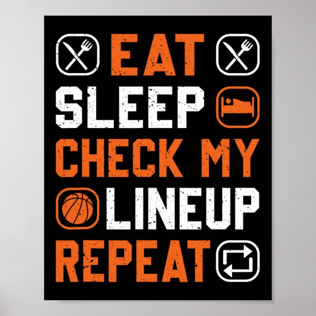 Poster Homens De Basquete Verificam A Minha Linha (Frente)