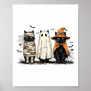 Poster Homens de fantasia de bruxas de bruxas negros e en