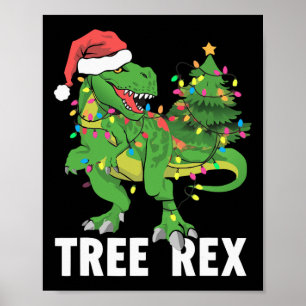 Poster Homens de pijamas do Dinossauro de Natal Rex Xmas