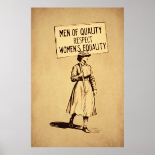 Poster Homens de Qualidade Respeitam a Igualdade entre Mu