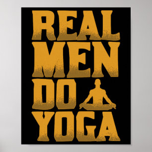 Poster Homens de Verdade Fazem Yoga Presente Divertido Pa