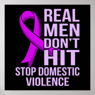 Poster Homens de verdade não batem na violência domést