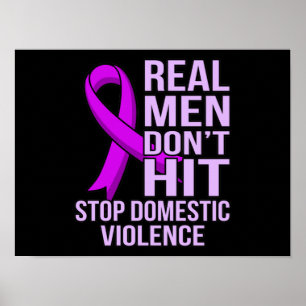 Poster Homens de verdade não batem na violência domést
