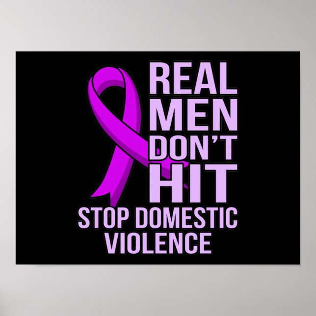 Poster Homens de verdade não batem na violência doméstica (Frente)