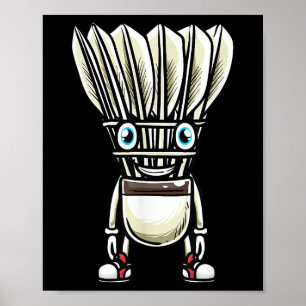 Poster Homens Design do Jogador de Shuttle Engraçado Badm