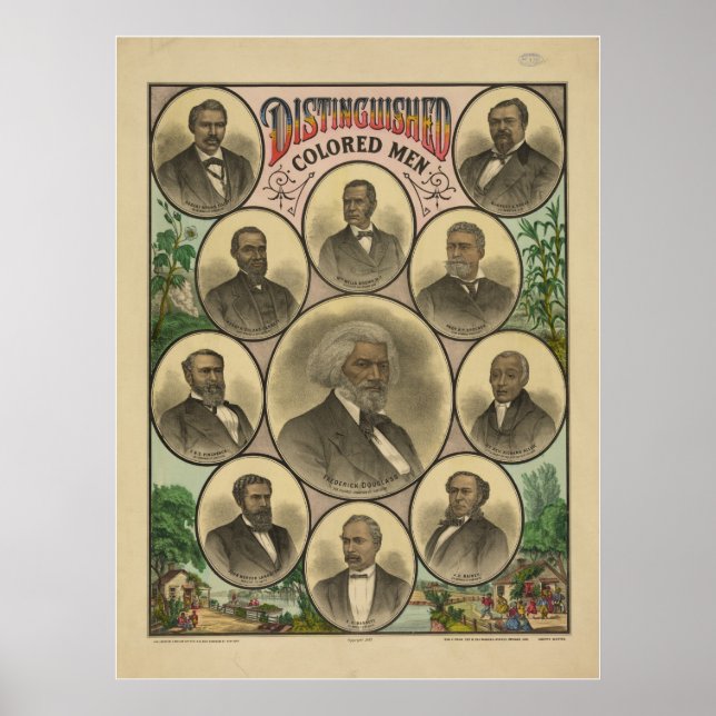 Póster Homens Distintos Coloridos Frederick Douglass (Frente)