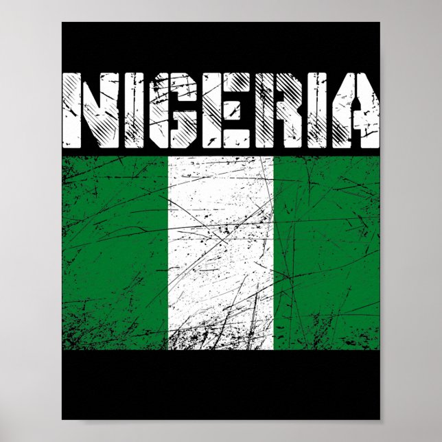 Poster Homens do Bandeira da Nigéria, Patriótico, Afastad (Frente)