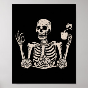 Poster Homens do Dia das Bruxas Engraçados Bebendo de Ske