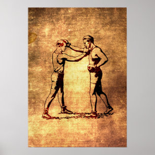 Poster Homens do encaixotamento do vintage