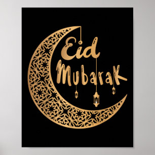 Poster Homens do sexo feminino islâmico Eid Mubarak Karee