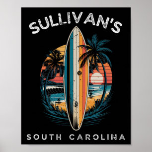 Poster Homens e Mulheres de Sullivan Surfando na Carolina