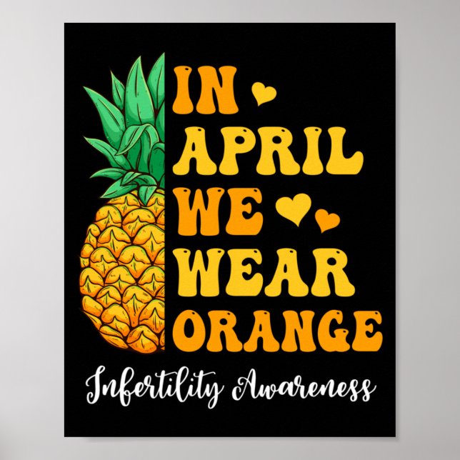 Poster Homens Em Abril Usam Laranja Conscientização sobre (Frente)