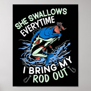 Poster Homens engolem sempre divertido pescador pesca