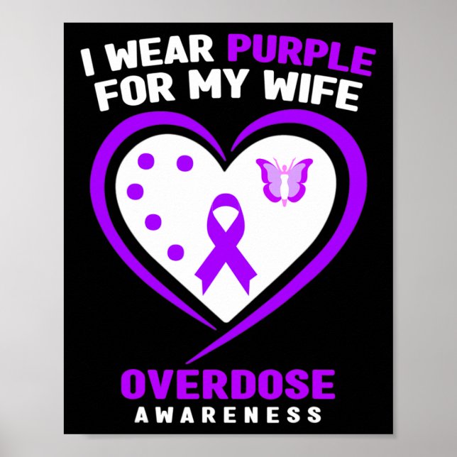 Poster Homens Eu Uso Roxo Para a Minha Esposa Conscientiz (Frente)