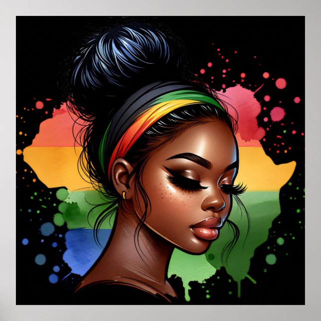 Poster Homens Melanin Homens História Negra Crianças (Frente)