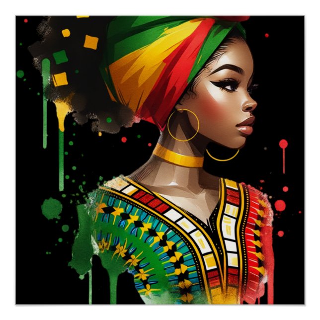 Póster Homens Melanin Homens História Negra Crianças (Frente)