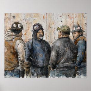 Póster Homens no trabalho