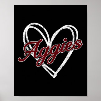 Poster Homens Personalizados Retro-Aggies-Cardíacos Mulhe