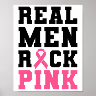 Poster Homens Reais Agitam Consciência do Cancer de Mama