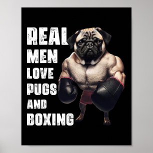 Poster Homens Reais Engraçados Adoram Pugs E Malhações De