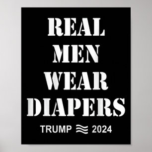 Poster Homens Vestem Fralda Trump 2024 Homens Engraçados 