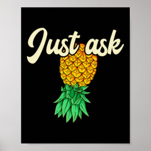 Poster Homens vintage abacaxi invertido pergunte sutil