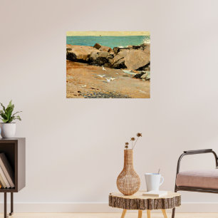 Poster Homer - Costa Rochosa e Gaivotas, arte fina