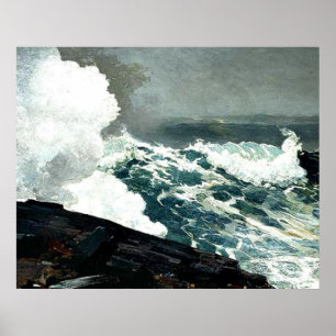 Poster Homer - Noreaster, pintura de arte,