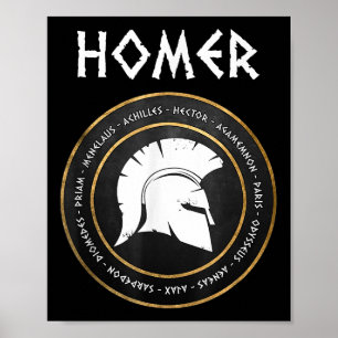 Poster Homer Os Heróis Iliad E Odyssey Do Trojan W