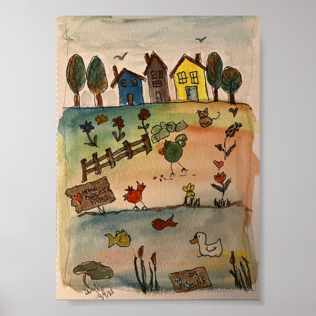 Poster Homes em um Hill (Frente)