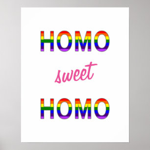 Póster Homo engraçado alegre do doce do homo