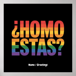 Poster Homo Está Espanhol Funny Orgulho gay Mês