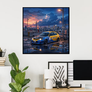 Poster Honda Civic EK9 Carro de Turismo