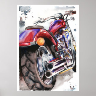 Poster Honda Fury Motorcycle Watercolor de Jamie Hansen