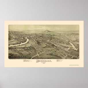 Poster Honesdale, PA Panorâmica - 1890