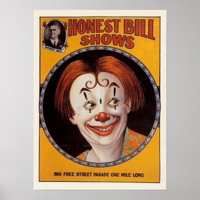 Póster Honest Bill Vintage Circus (Frente)