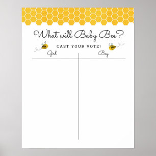 Poster Honey Bee Gender Reveal Voting Sign