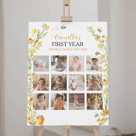 Poster Honey Bee Wildflower Primeiro Sinal de Marcenso de