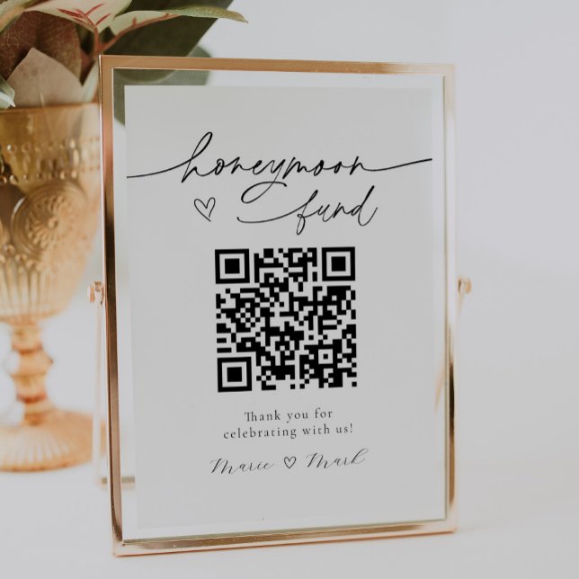 Poster Honeymoon Fund QR Code Sign (Criador carregado)