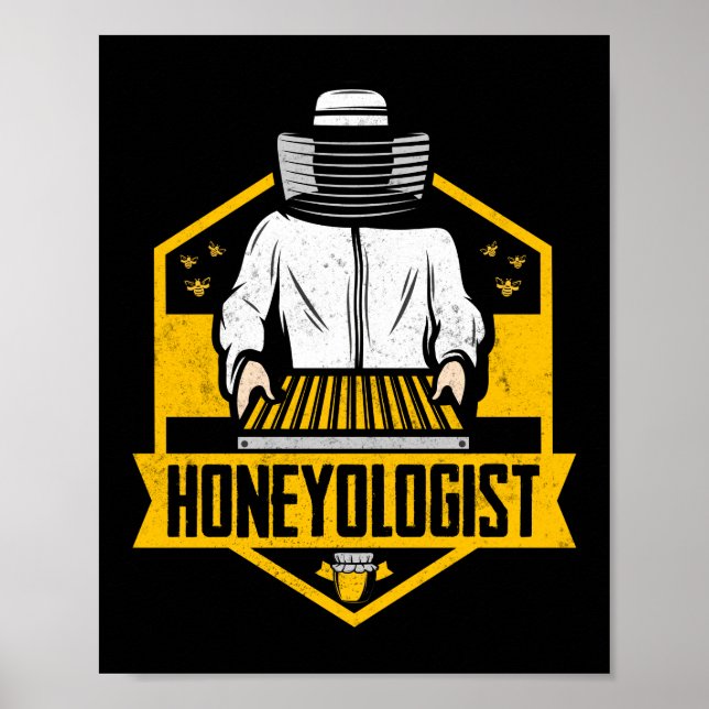 Poster Honeyologista Beekeeper Honey Bee (Frente)