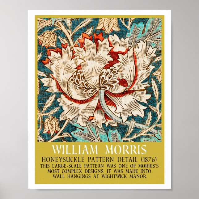 Poster Honeysuckle Pattern - Design de William Morris (Frente)