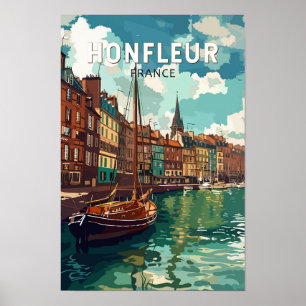Poster Honfleur França Viagem Arte Vintage