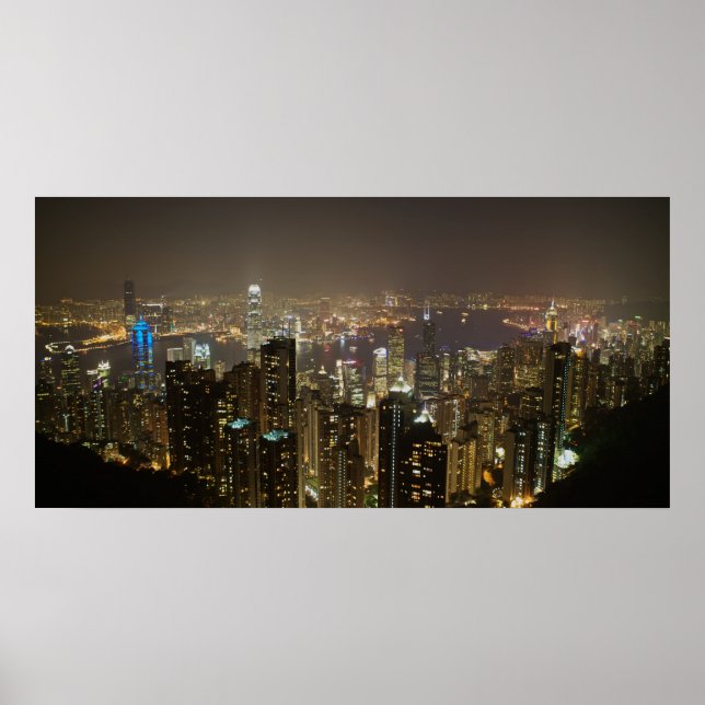 Póster Hong Kong Harbor (cena noturna) (Frente)